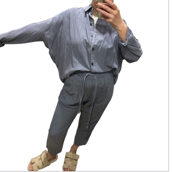 Zara Pants - Zara women’s blue grey suit set. Size xs top size M bottom. New